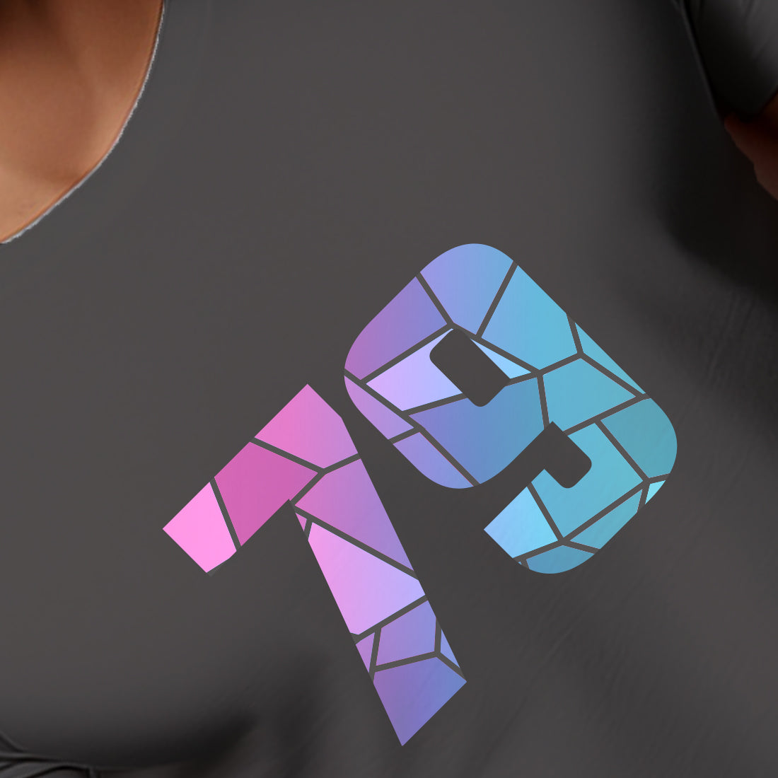 79 Number Men Unisex T-Shirt | Custom Number Graphic Tee (Charcoal Grey)