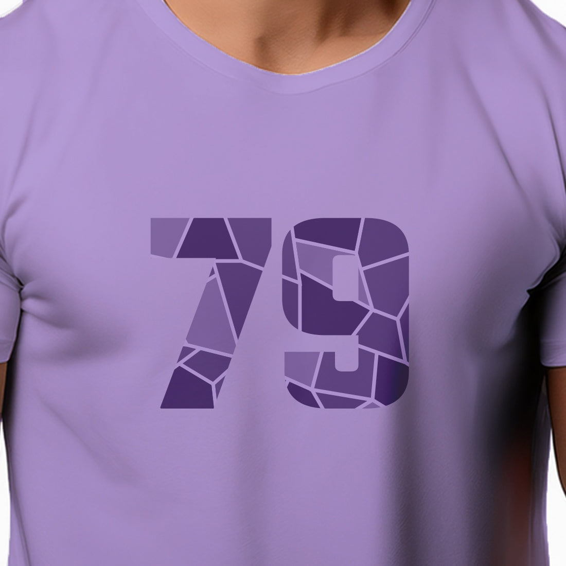 79 Number Men Unisex T-Shirt | Custom Number Graphic Tee (Iris Lavender)