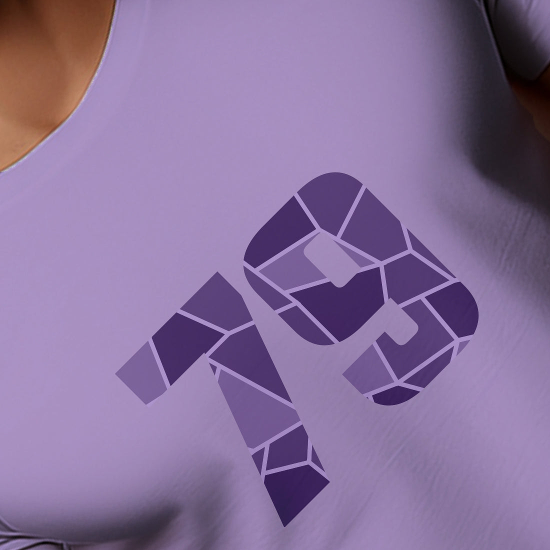 79 Number Men Unisex T-Shirt | Custom Number Graphic Tee (Iris Lavender)