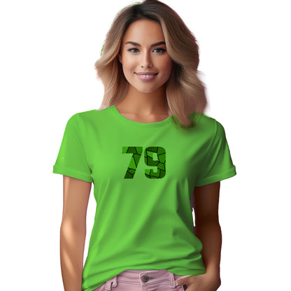 79 Number Women T-Shirt (Liril Green) | Stylish Numeric Graphic Tee