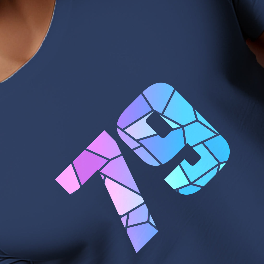 79 Number Men Unisex T-Shirt | Custom Number Graphic Tee (Navy Blue)