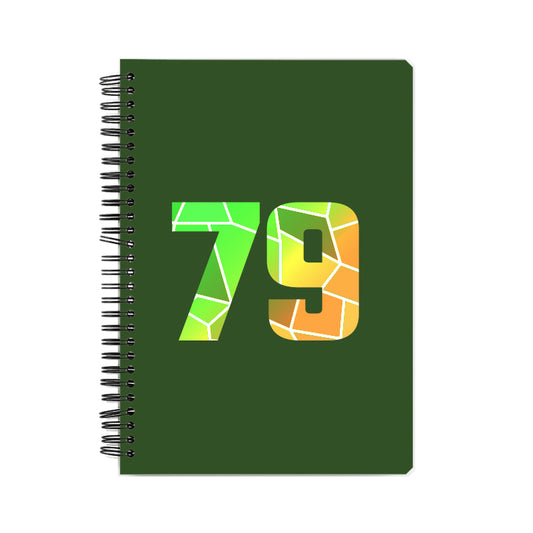 79 Number Notebook (Olive Green, A5 Size, 100 Pages, Ruled, 6 Pack)