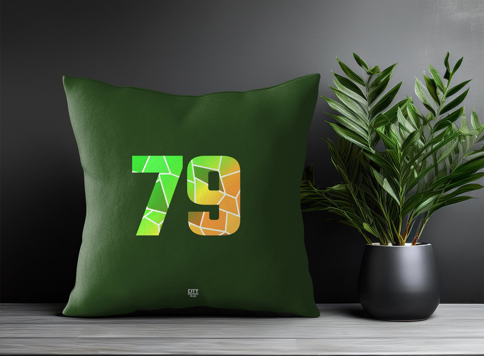 79 Number Pillow Case (Olive Green)