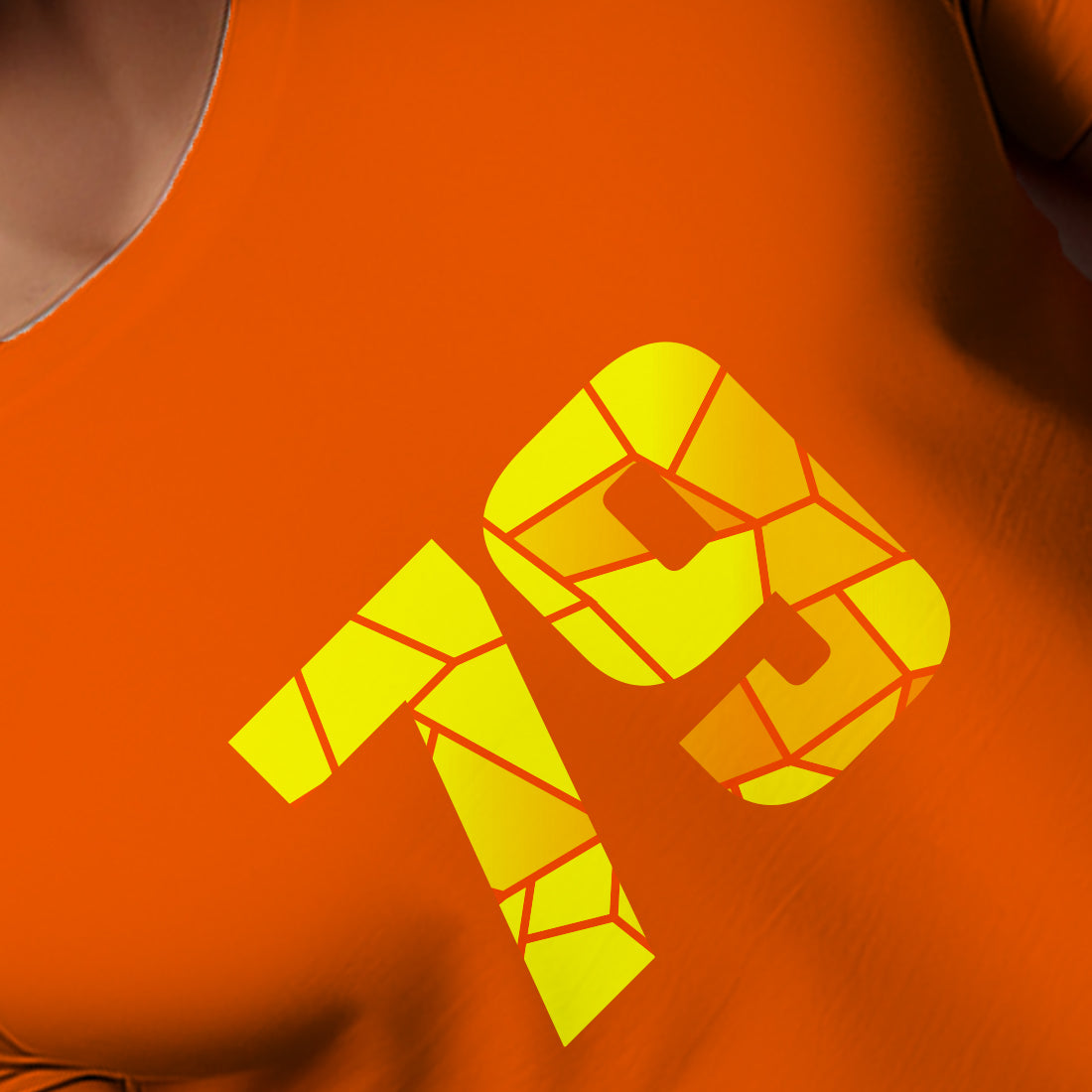 79 Number Men Unisex T-Shirt | Custom Number Graphic Tee (Orange)