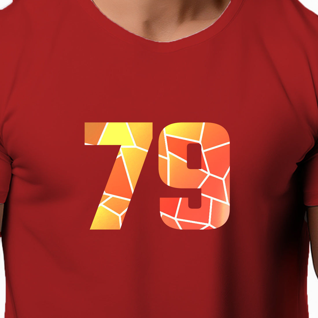 79 Number Men Unisex T-Shirt | Custom Number Graphic Tee (Red)