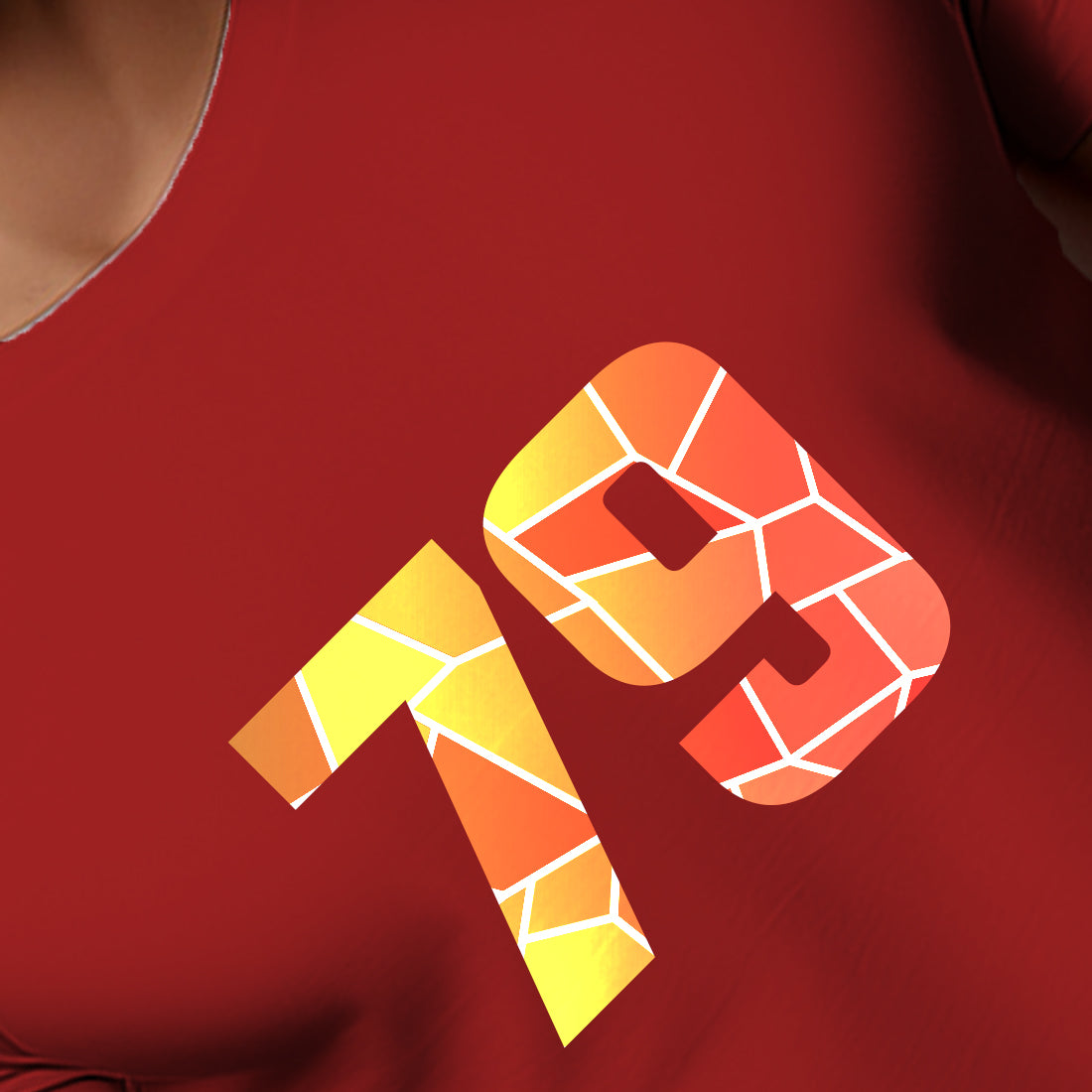 79 Number Men Unisex T-Shirt | Custom Number Graphic Tee (Red)
