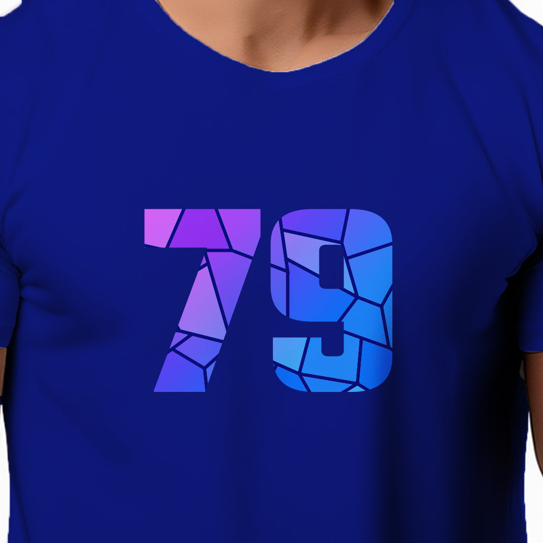 79 Number Men Unisex T-Shirt | Custom Number Graphic Tee (Royal Blue)