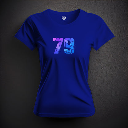 79 Number Women T-Shirt (Royal Blue) | Stylish Numeric Graphic Tee