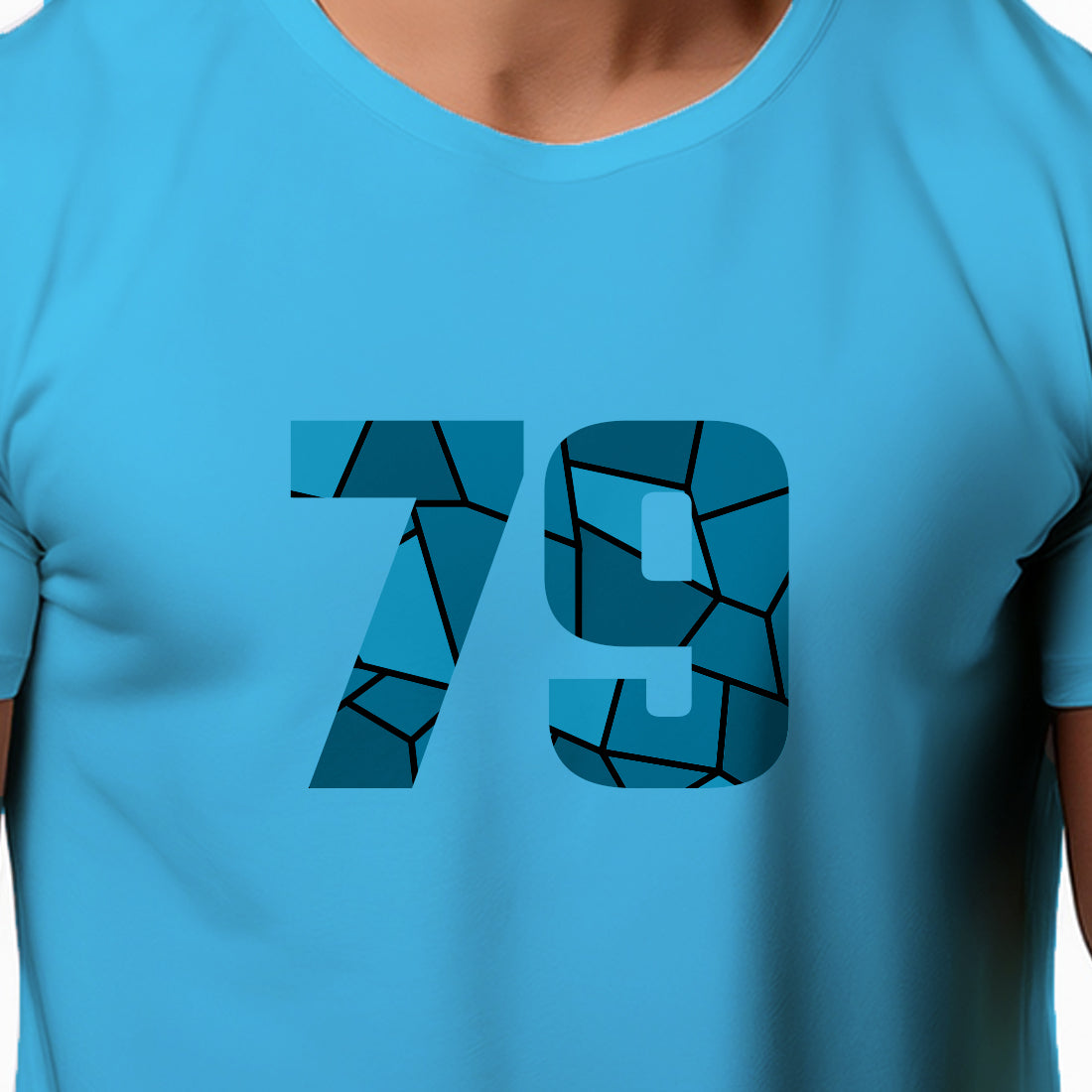 79 Number Men Unisex T-Shirt | Custom Number Graphic Tee (Sky Blue)