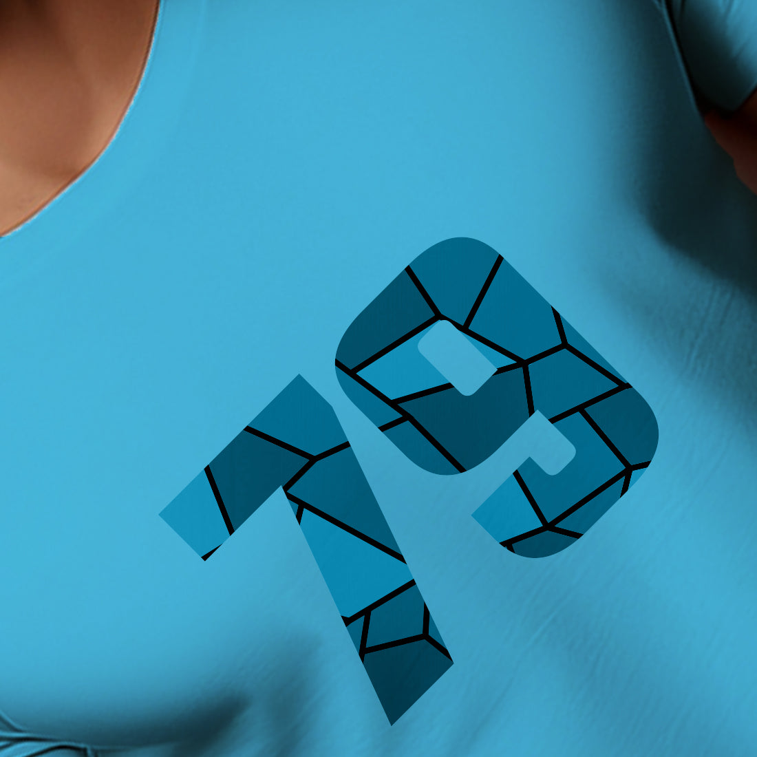 79 Number Men Unisex T-Shirt | Custom Number Graphic Tee (Sky Blue)