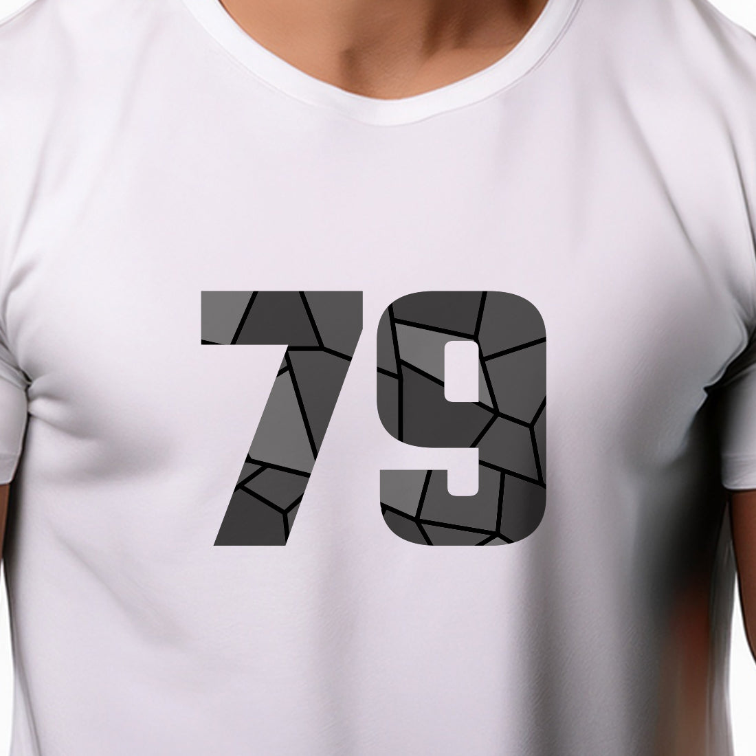 79 Number Men Unisex T-Shirt | Custom Number Graphic Tee (White)