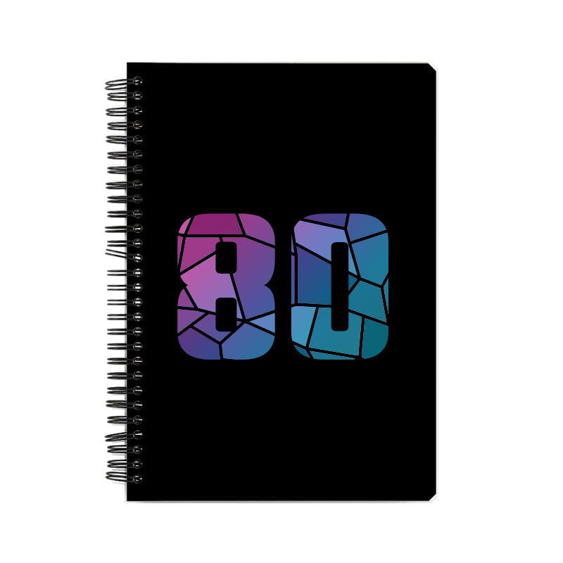 80 Number Notebook (Black, A5 Size, 100 Pages, Ruled, 6 Pack)