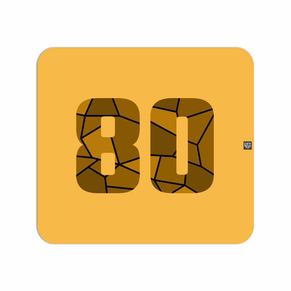 80 Number Mousepad (Golden Yellow)