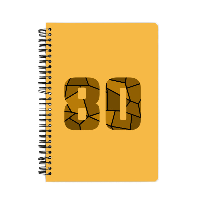 80 Number Notebook (Golden Yellow, A5 Size, 100 Pages, Ruled, 6 Pack)