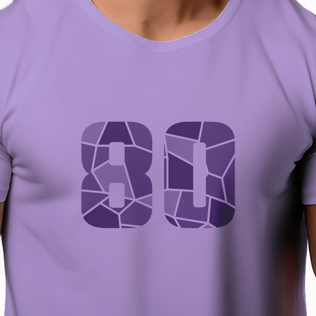 80 Number Men Unisex T-Shirt | Custom Number Graphic Tee (Iris Lavender)