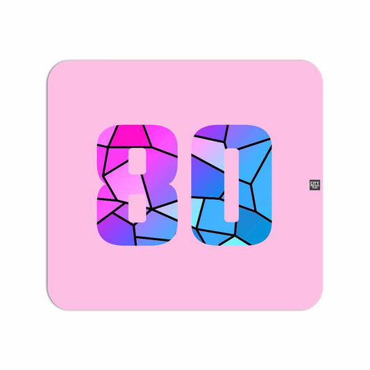 80 Number Mousepad (Light Pink)