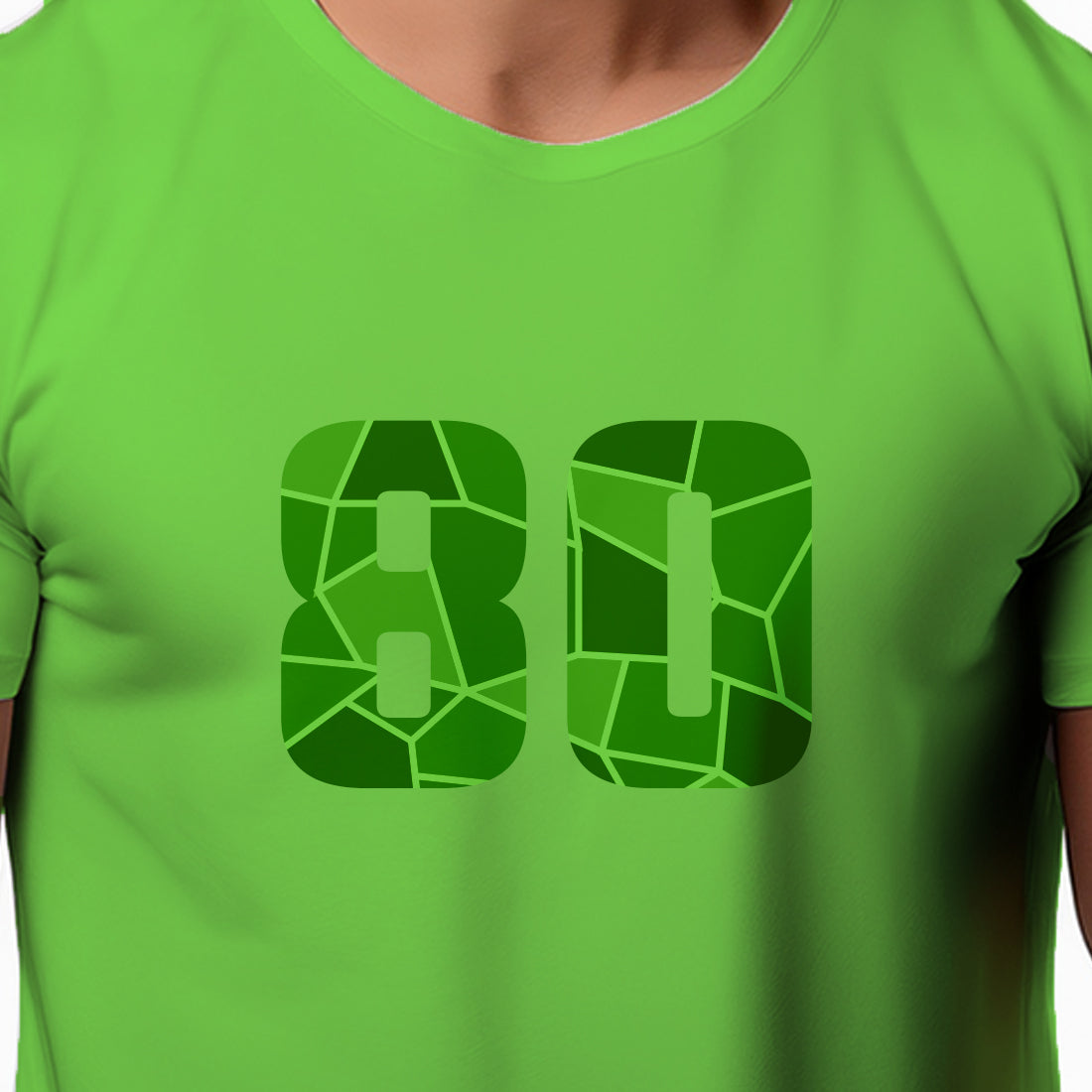 80 Number Men Unisex T-Shirt | Custom Number Graphic Tee (Liril Green)