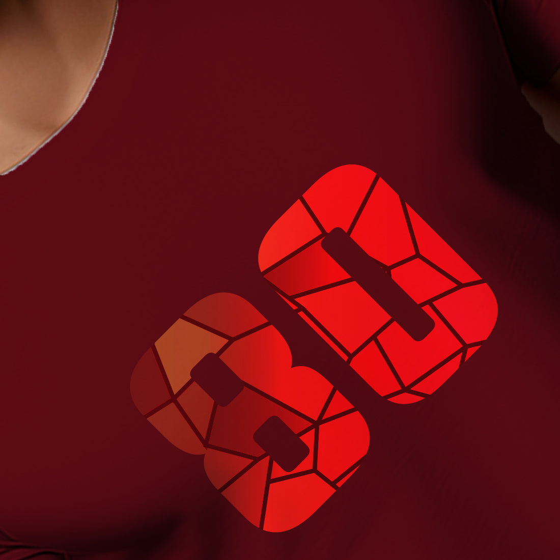 80 Number Men Unisex T-Shirt | Custom Number Graphic Tee (Maroon)