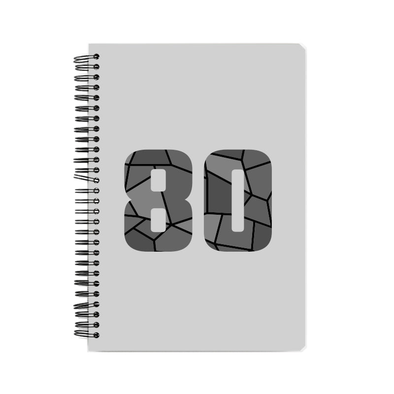 80 Number Notebook (Melange Grey, A5 Size, 100 Pages, Ruled, 6 Pack)