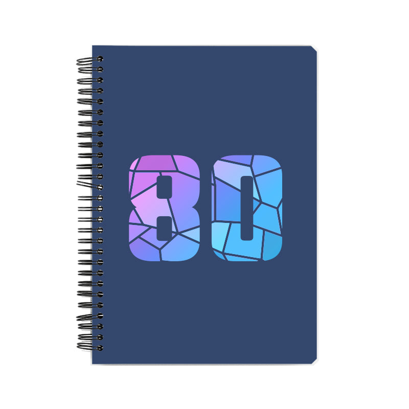 80 Number Notebook (Navy Blue, A5 Size, 100 Pages, Ruled, 6 Pack)