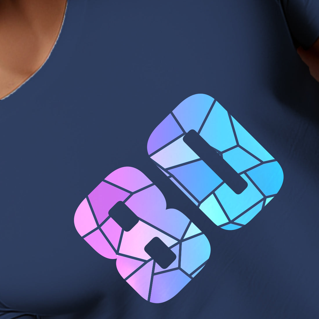 80 Number Men Unisex T-Shirt | Custom Number Graphic Tee (Navy Blue)