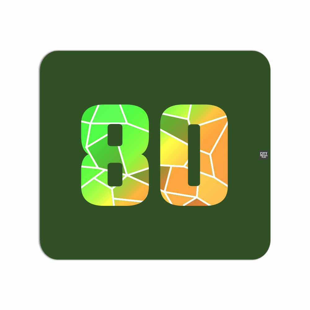 80 Number Mousepad (Olive Green)