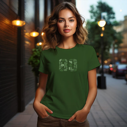 80 Number Women T-Shirt (Olive Green) | Stylish Numeric Graphic Tee