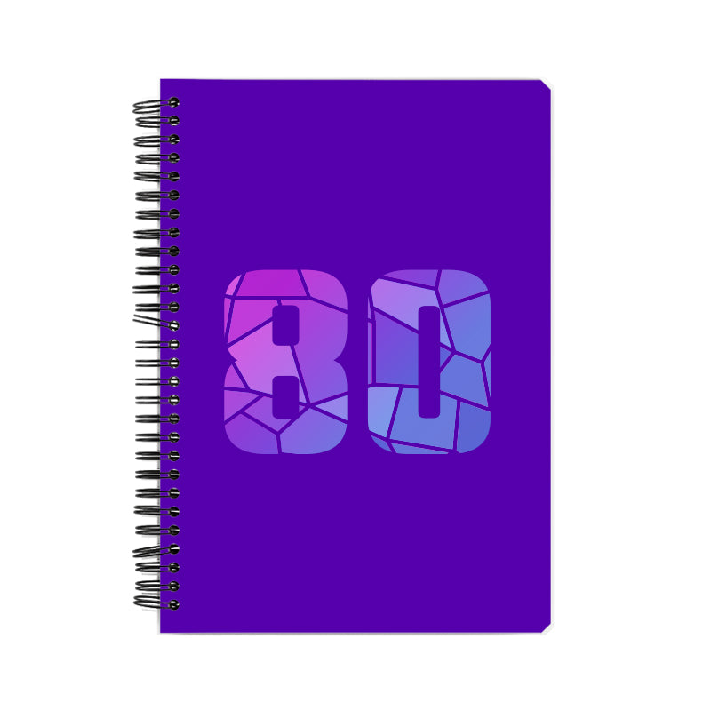 80 Number Notebook (Purple, A5 Size, 100 Pages, Ruled, 6 Pack)