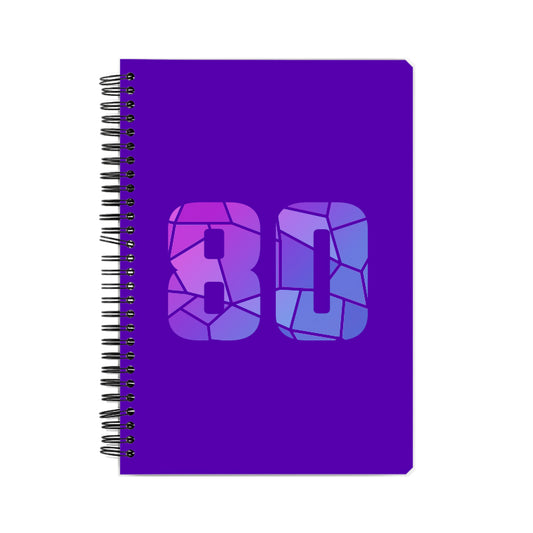 80 Number Notebook (Purple, A5 Size, 100 Pages, Ruled, 6 Pack)