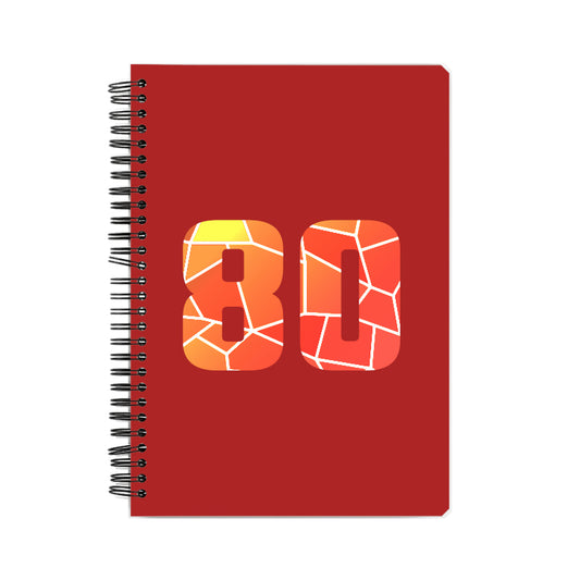 80 Number Notebook (Red, A5 Size, 100 Pages, Ruled, 6 Pack)