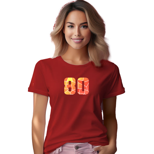 80 Number Women T-Shirt (Red)