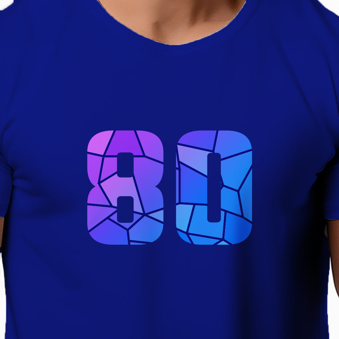 80 Number Men Unisex T-Shirt (Royal Blue)