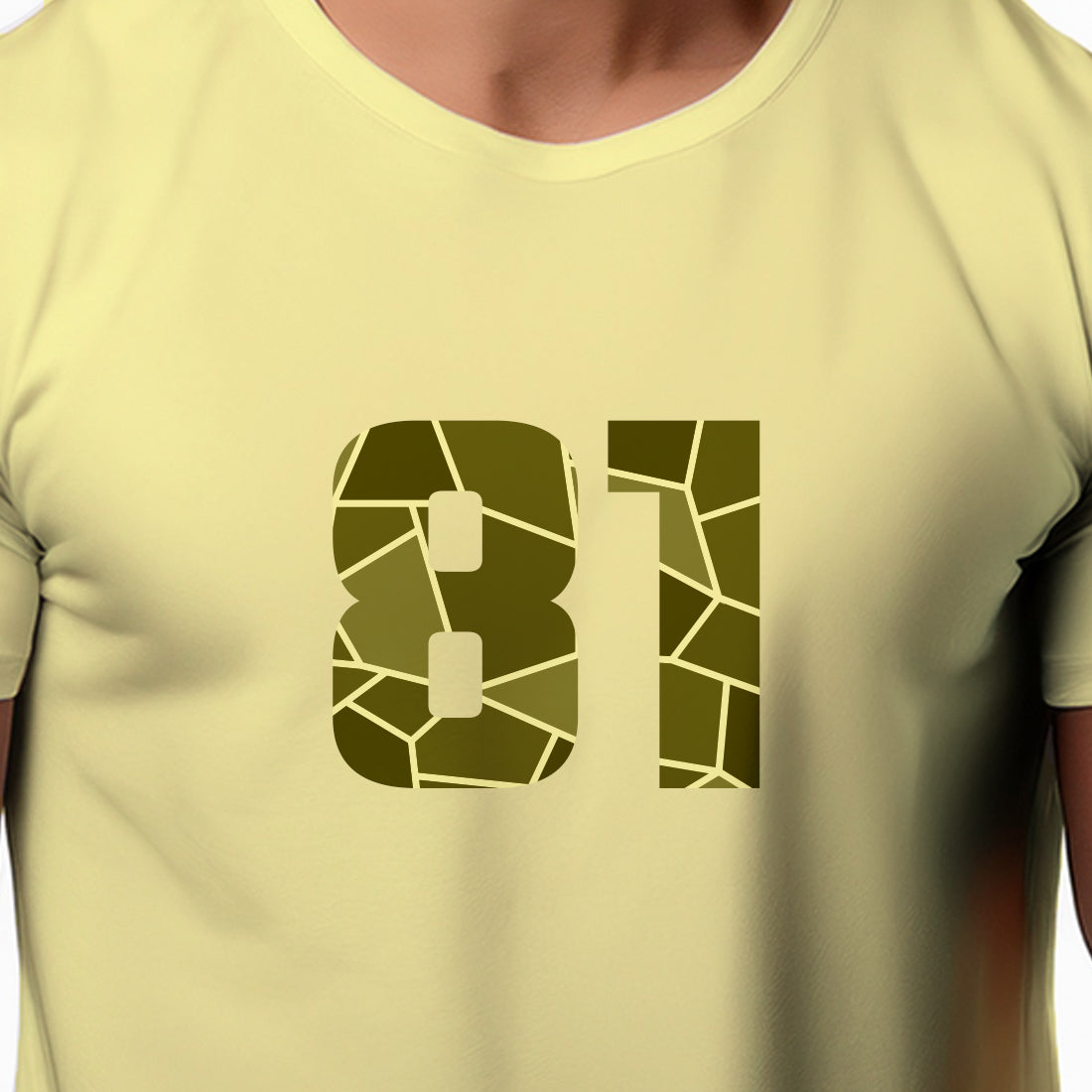 81 Number Men Unisex T-Shirt (Butter Yellow)