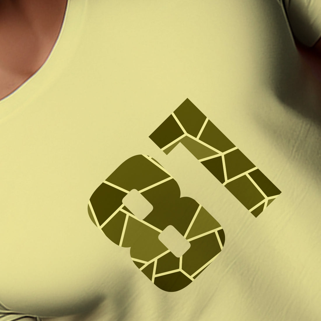 81 Number Men Unisex T-Shirt (Butter Yellow)