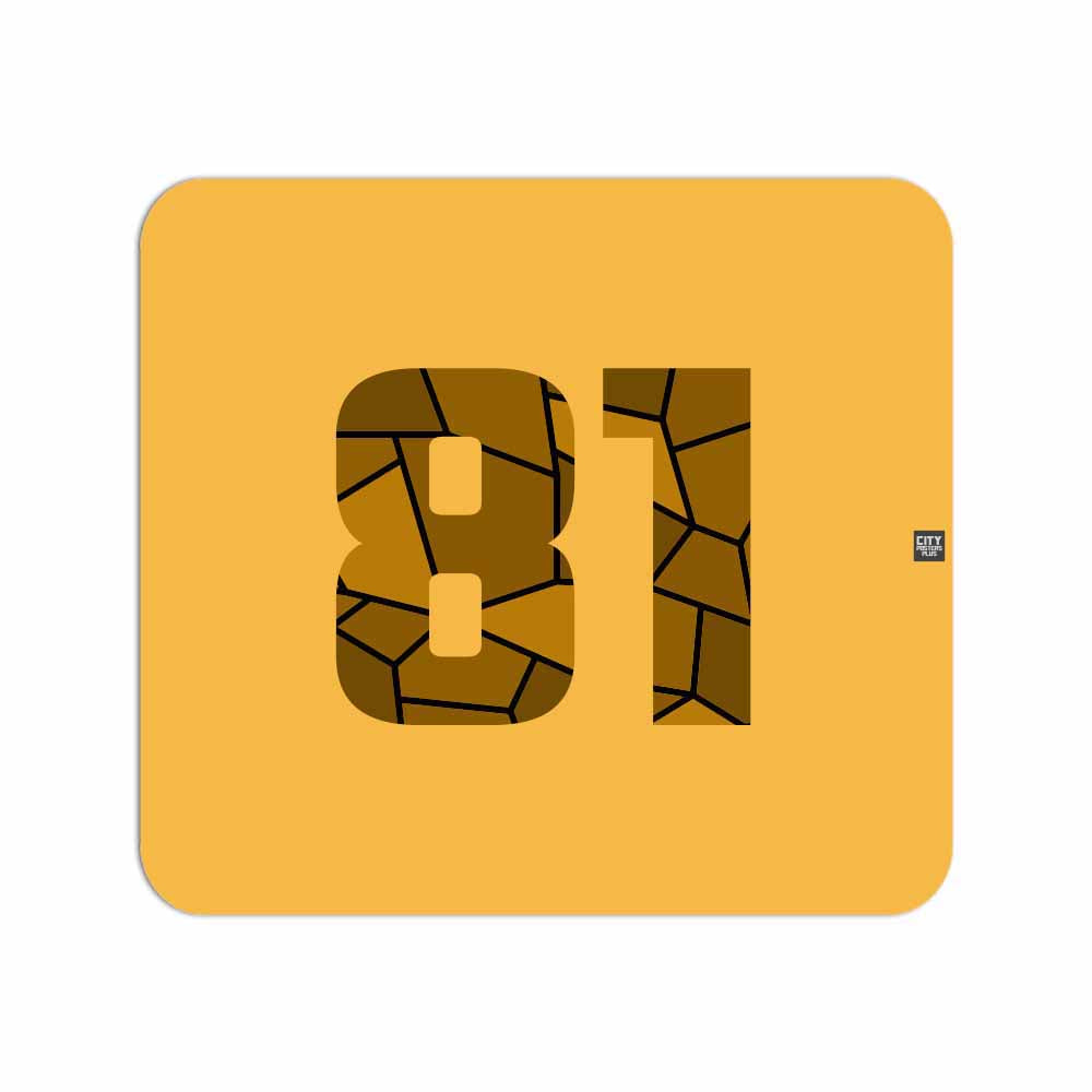 81 Number Mousepad (Golden Yellow)