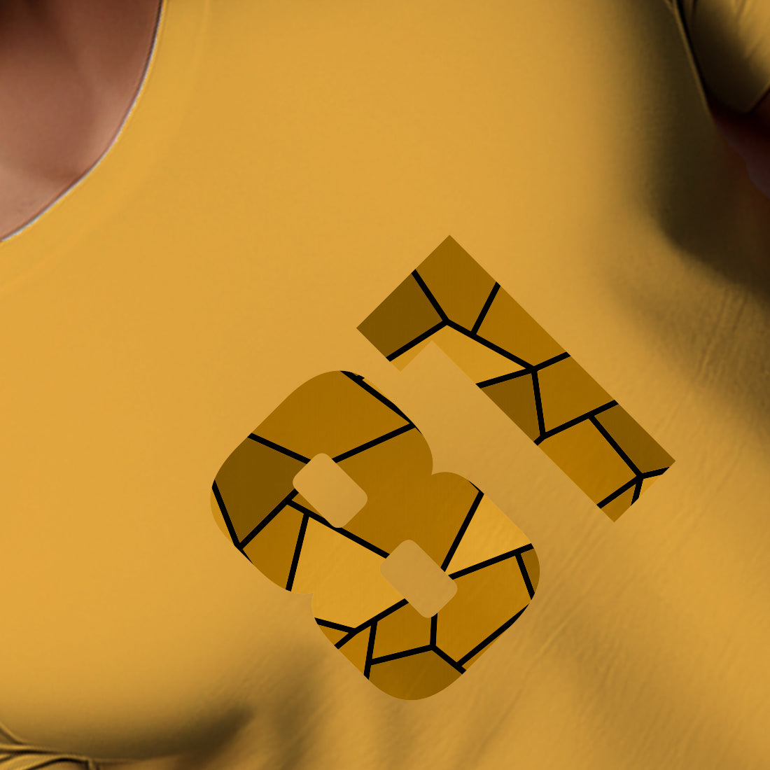 81 Number Men Unisex T-Shirt | Custom Number Graphic Tee (Golden Yellow)