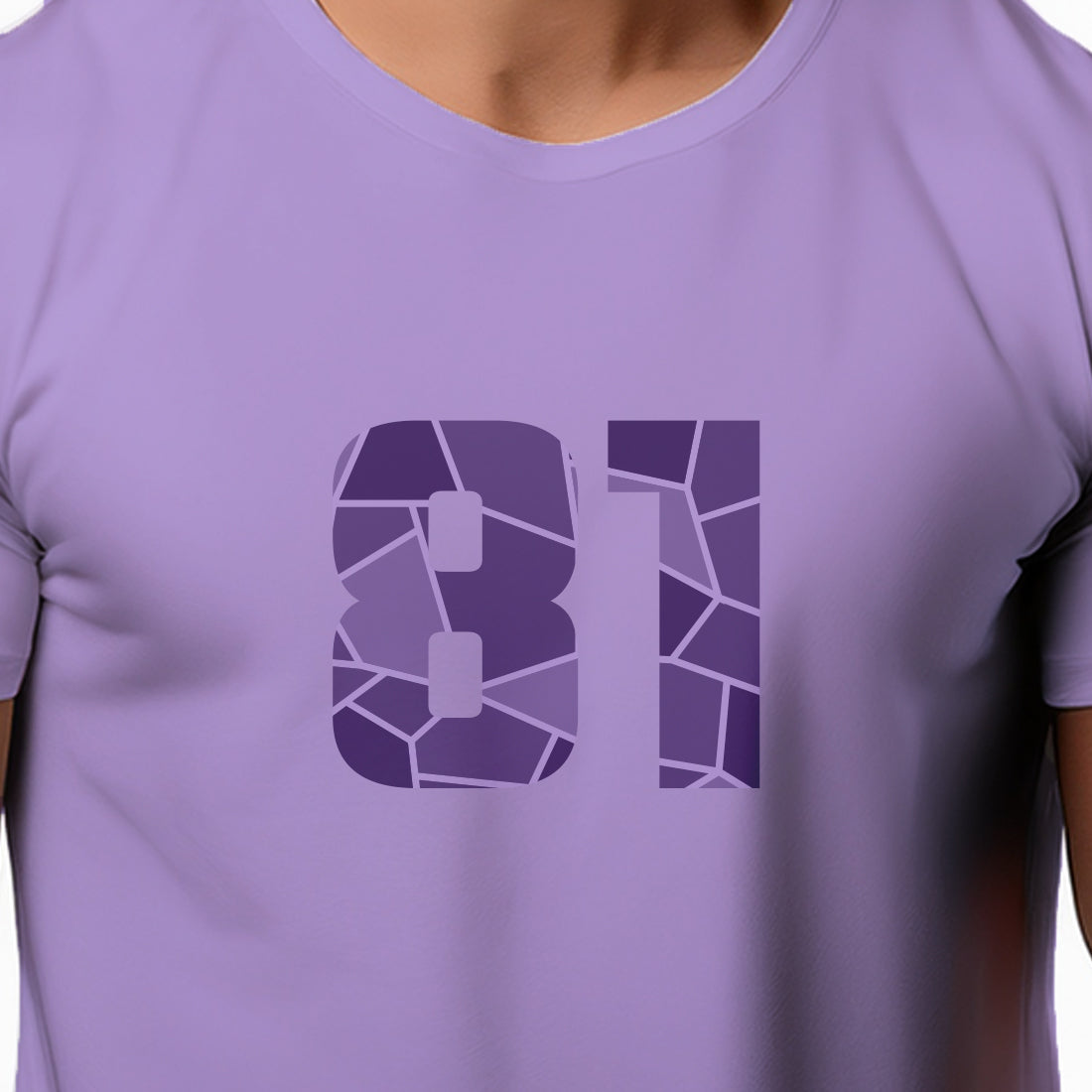 81 Number Men Unisex T-Shirt | Custom Number Graphic Tee (Iris Lavender)