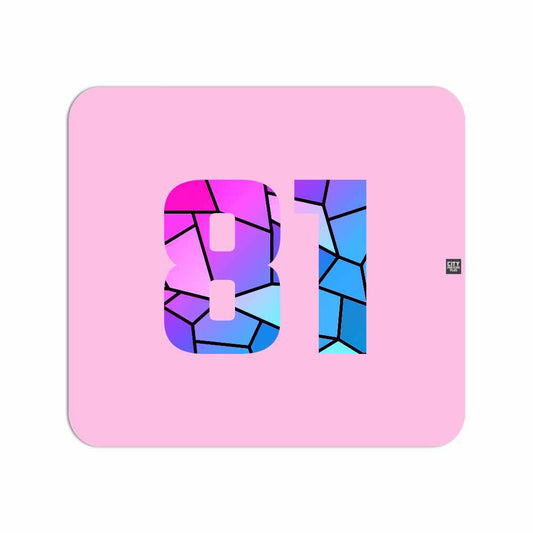 81 Number Mousepad (Light Pink)