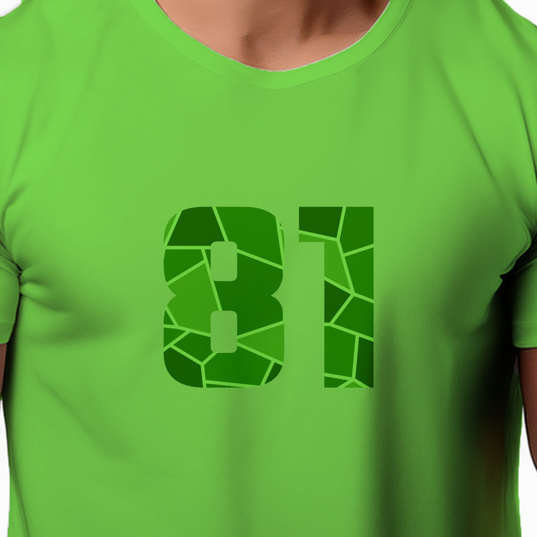81 Number Men Unisex T-Shirt | Custom Number Graphic Tee (Liril Green)