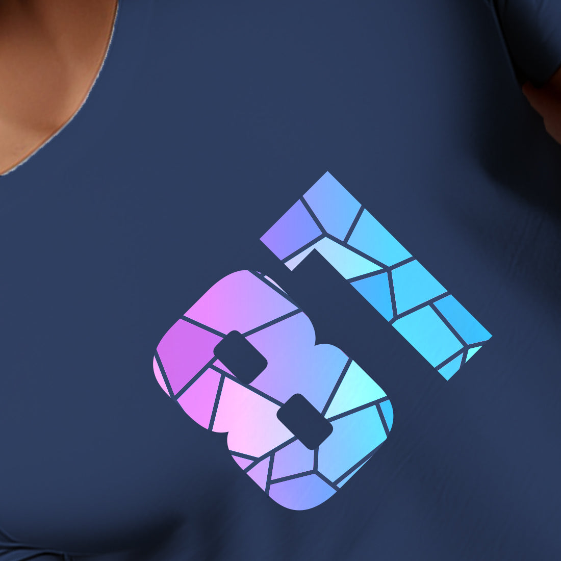 81 Number Men Unisex T-Shirt | Custom Number Graphic Tee (Navy Blue)
