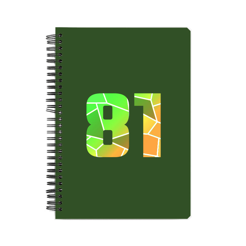 81 Number Notebook (Olive Green, A5 Size, 100 Pages, Ruled, 6 Pack)