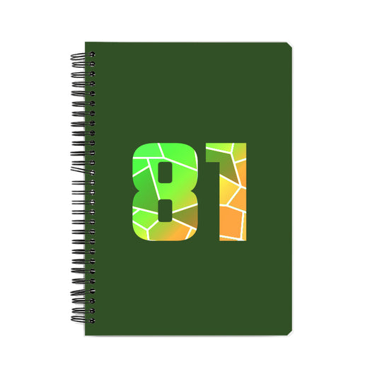 81 Number Notebook (Olive Green, A5 Size, 100 Pages, Ruled, 6 Pack)