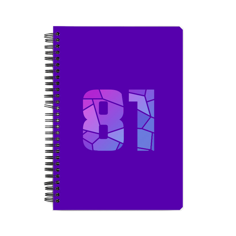 81 Number Notebook (Purple, A5 Size, 100 Pages, Ruled, 6 Pack)