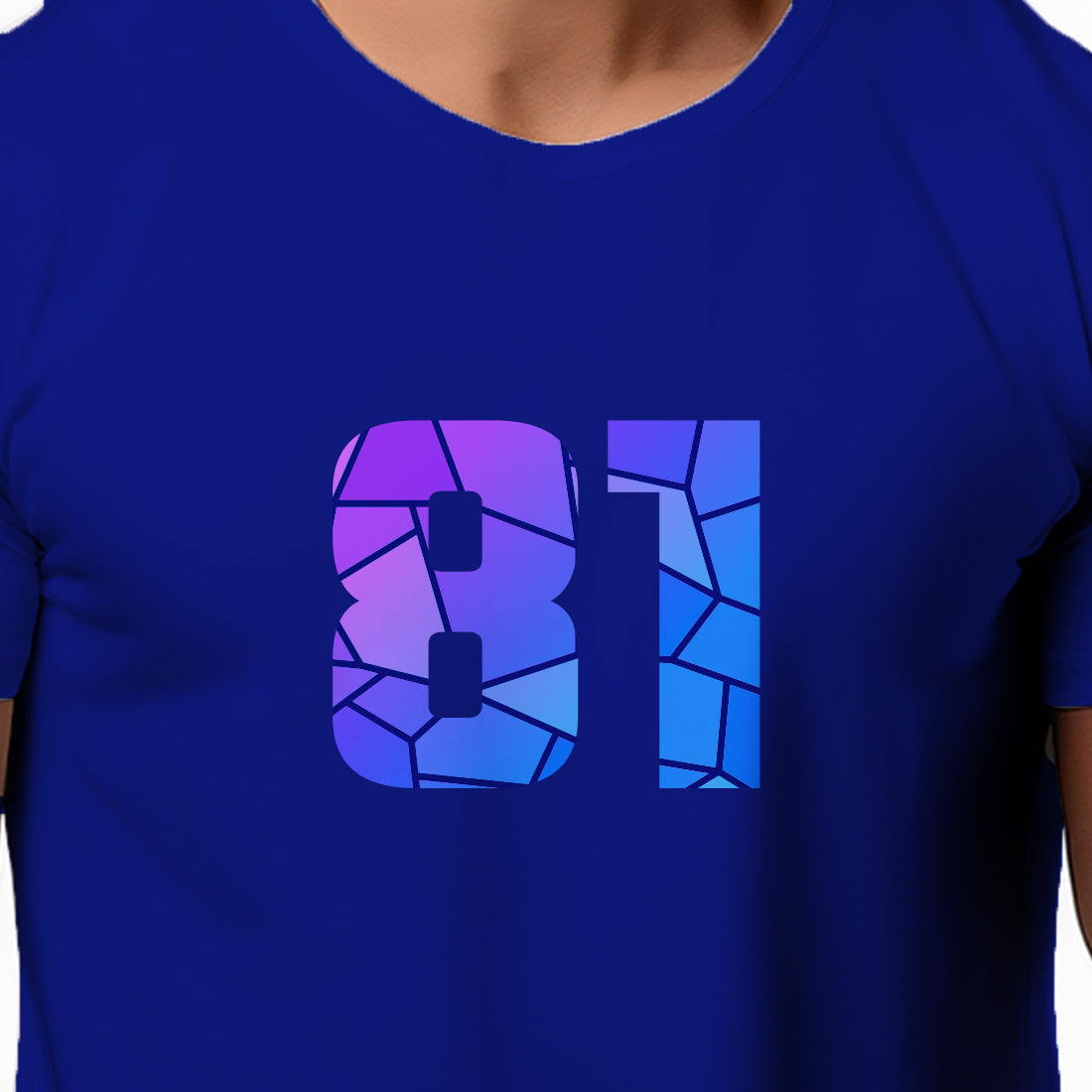 81 Number Men Unisex T-Shirt | Custom Number Graphic Tee (Royal Blue)