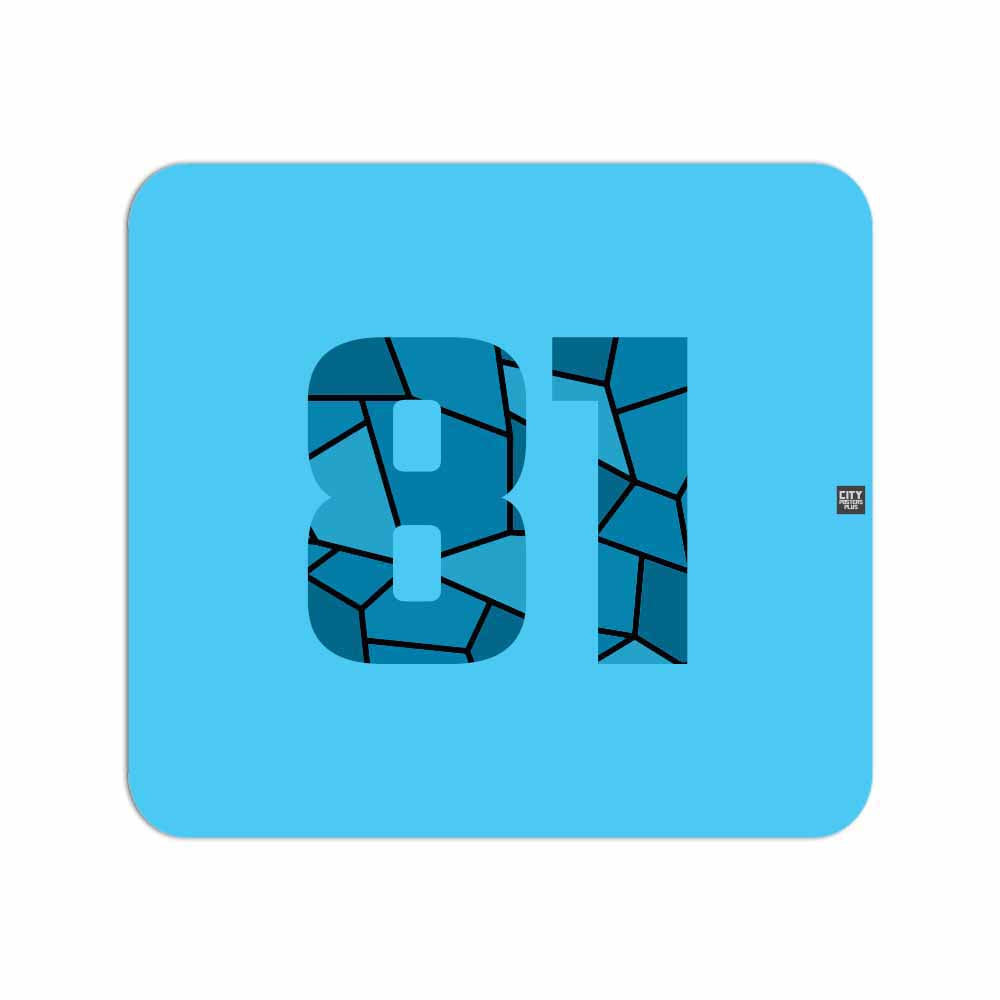 81 Number Mousepad (Sky Blue)