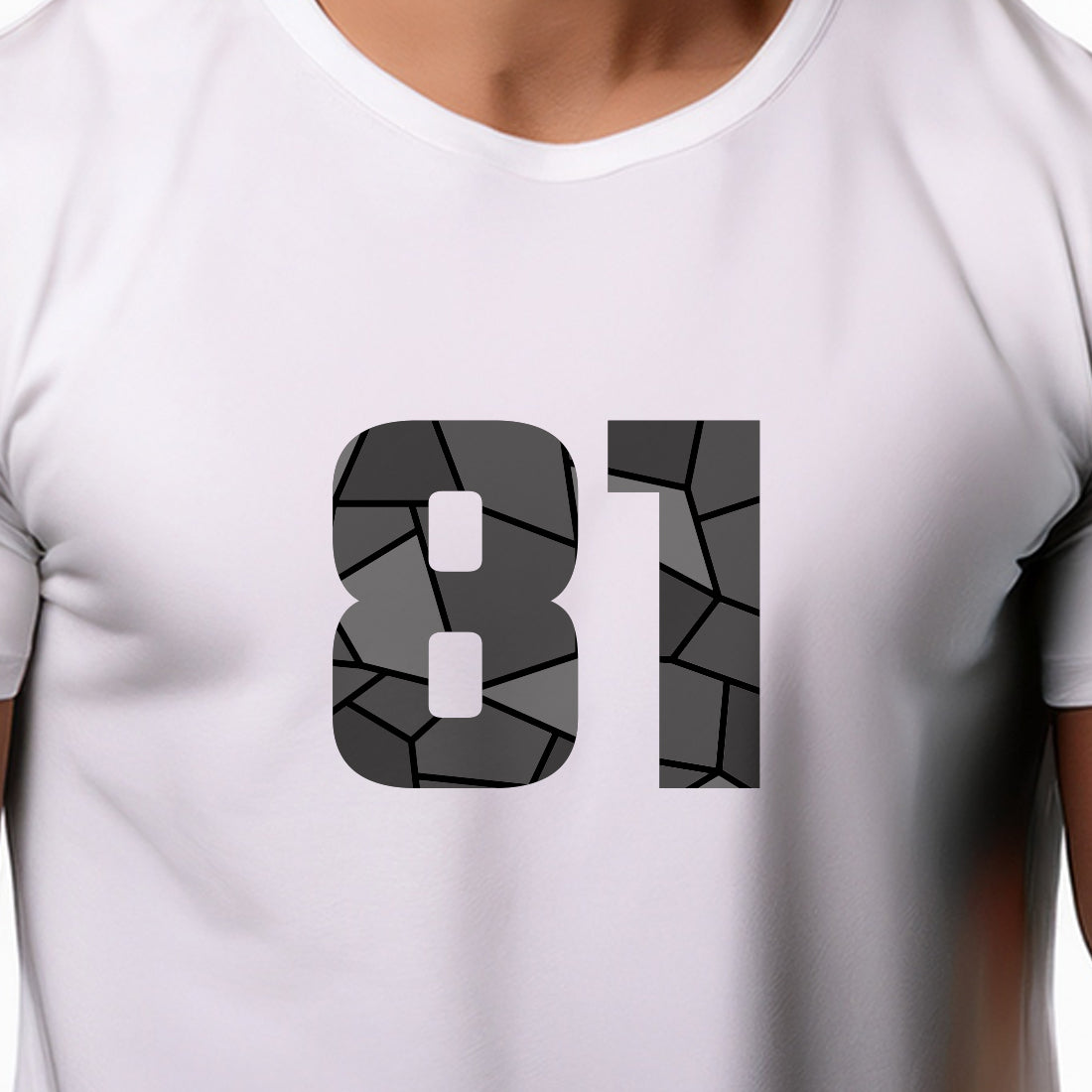 81 Number Men Unisex T-Shirt | Custom Number Graphic Tee (White)