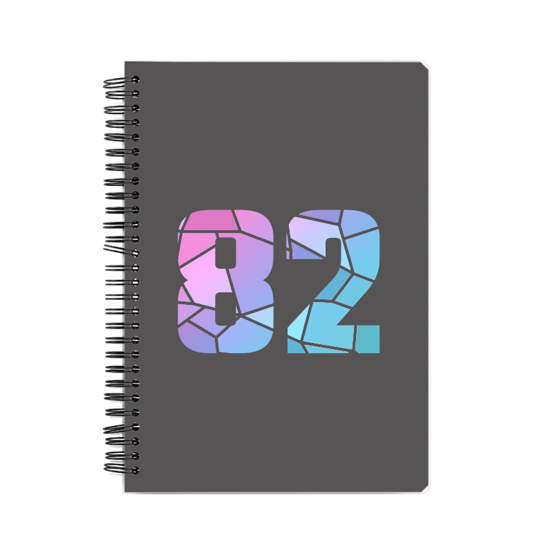 82 Number Notebook (Charcoal Grey, A5 Size, 100 Pages, Ruled, 6 Pack)