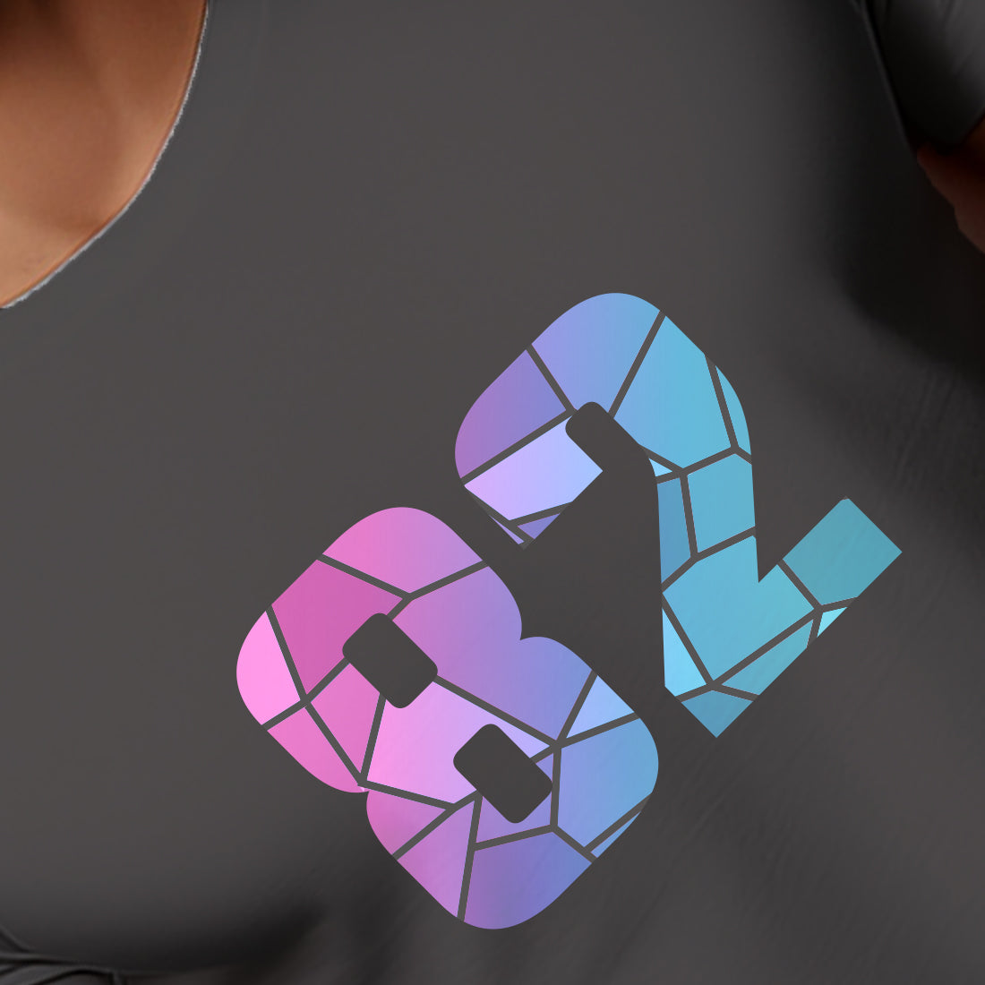 82 Number Men Unisex T-Shirt | Custom Number Graphic Tee (Charcoal Grey)