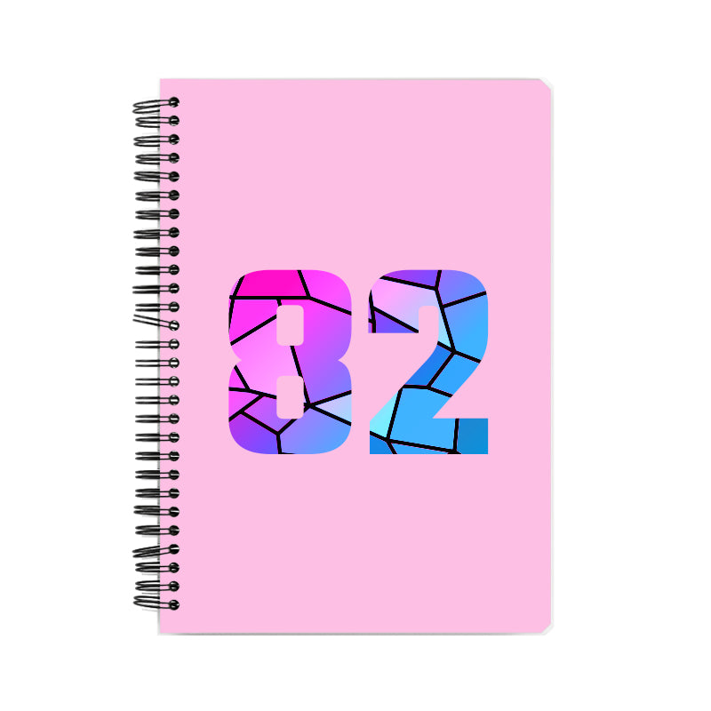 82 Number Notebook (Light Pink, A5 Size, 100 Pages, Ruled, 6 Pack)