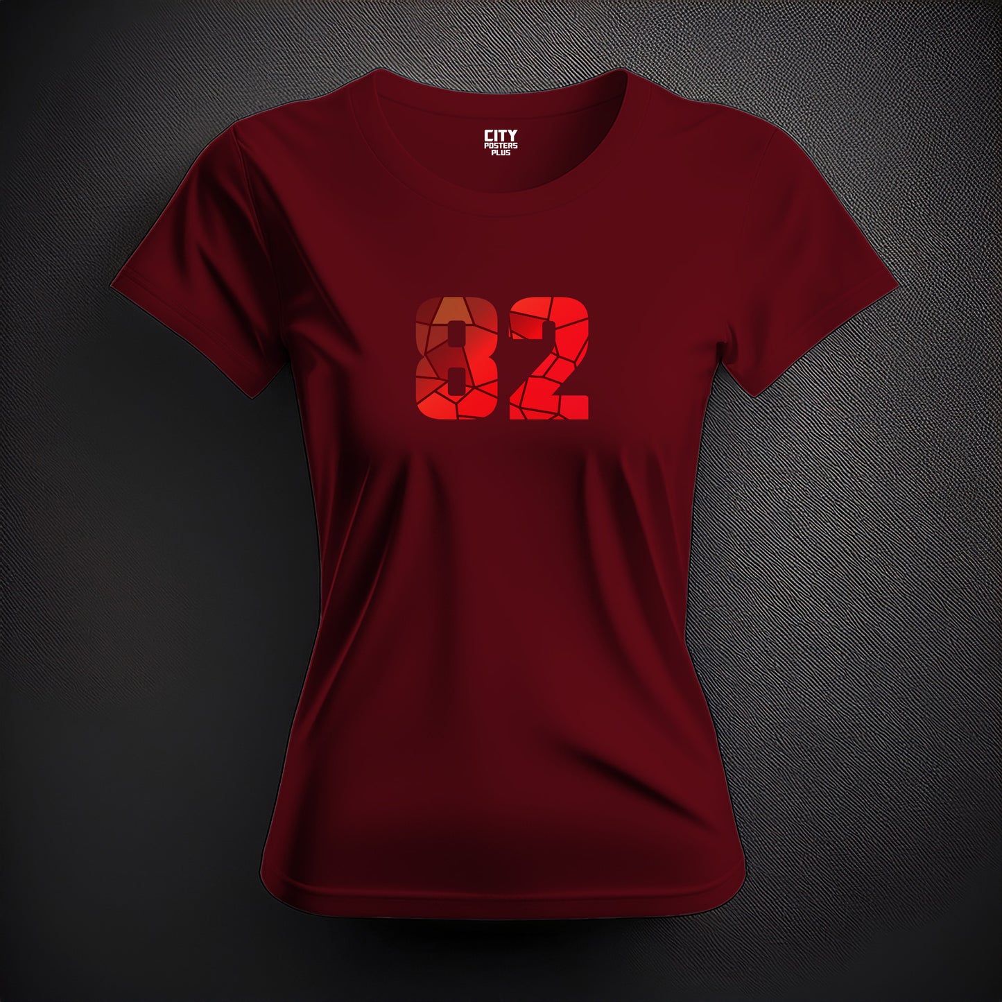 82 Number Women T-Shirt (Maroon)